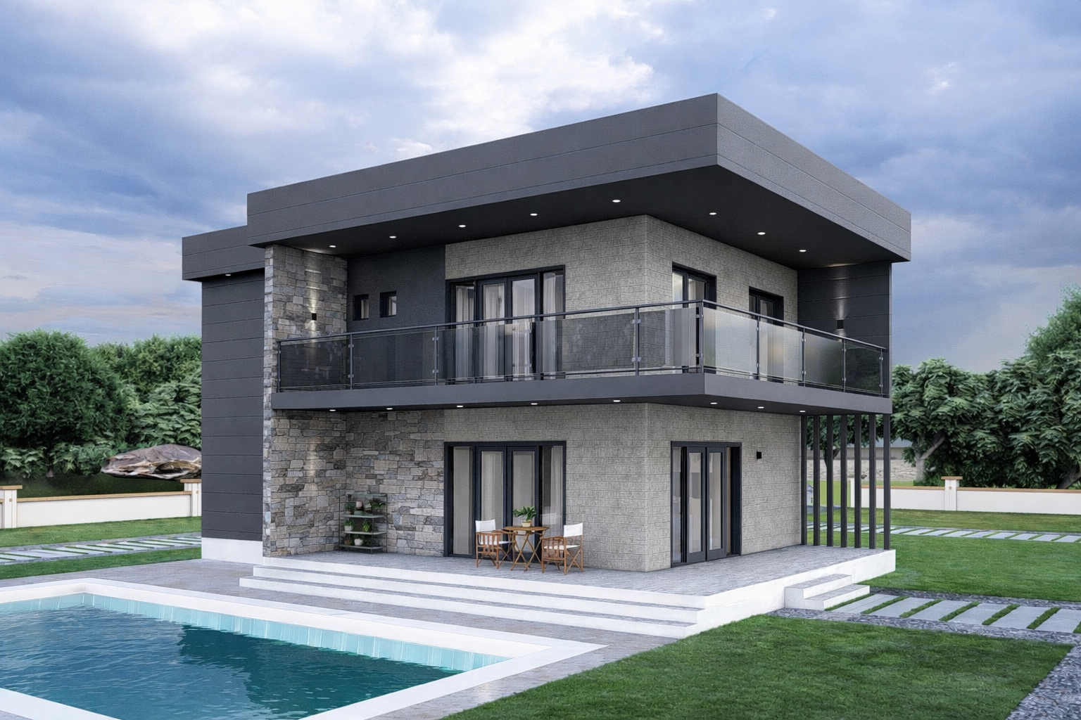 212 m² 4+1 Dubleks Çelik Villa