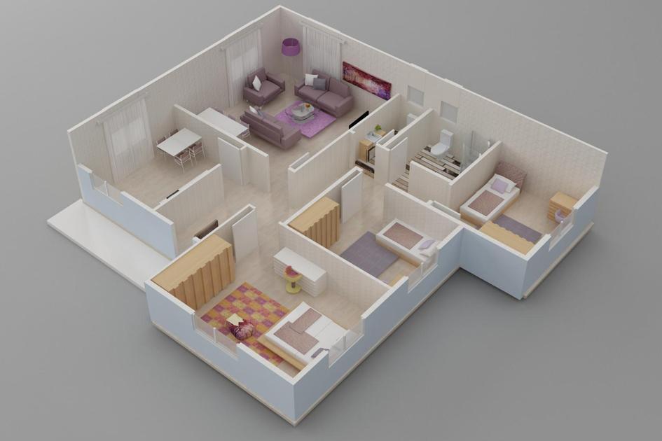 113 m² 3+1 Tek Kat Prefabrik Ev son görsel