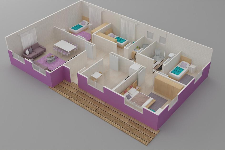 125 m² 4+1 Tek Kat Prefabrik Ev son görsel