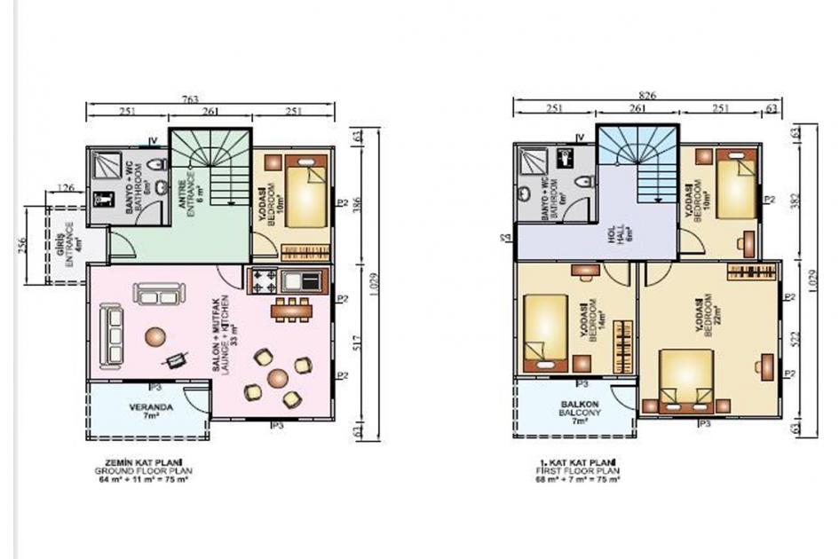 153 m² 4+1 Dubleks Prefabrik Ev son görsel