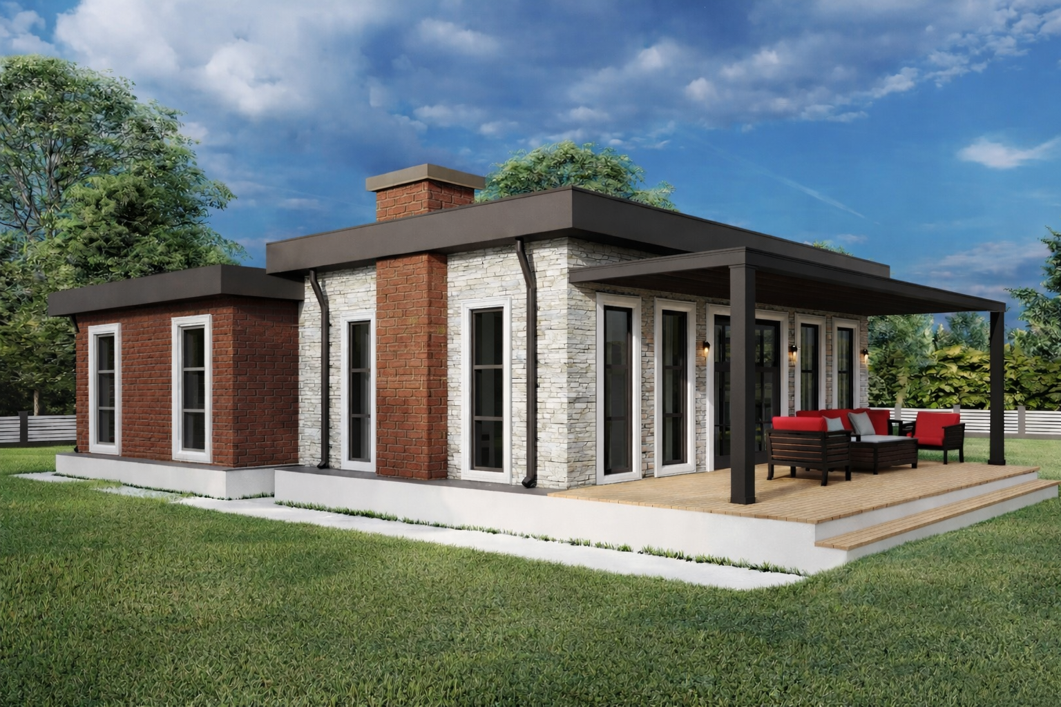 144 m² 3+1 Tek Katlı Çelik Villa | Nova 144 görsel 3