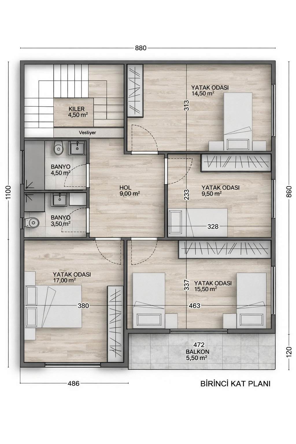 200 m² 5+1 Dubleks Çelik Villa son görsel